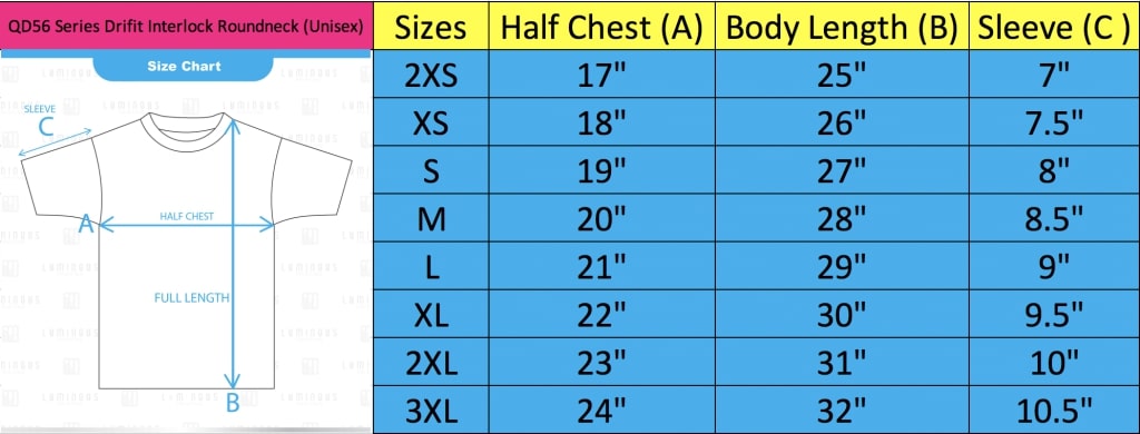 dri fit shirt size guide
